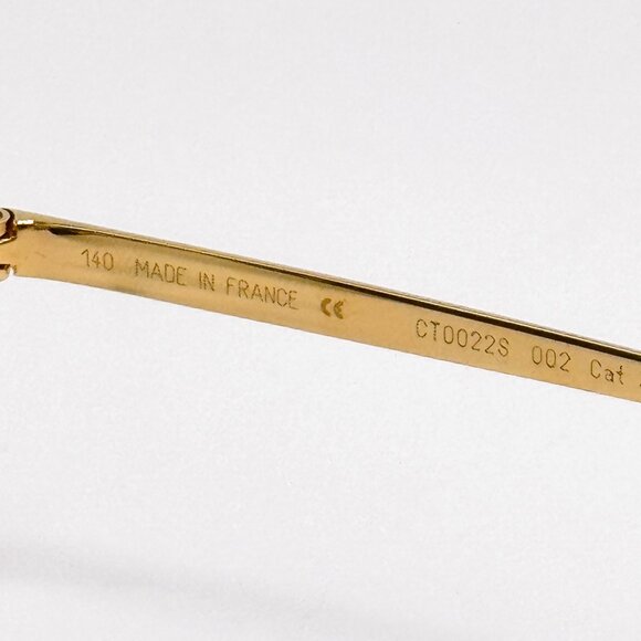 NEW CARTIER CT0022S 002 WOMEN GOLD ROUND SUNGLASSES CT0022S - Picture 10 of 11